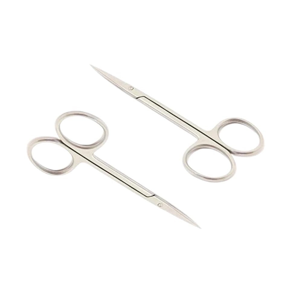 Deekam Nose Scissors Beard Mustache Eyebrow Trimmer Stainless Steel Set - Pack of 2 Pcs