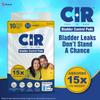 CIR Bladder Control Pads for Moderate Incontinence | Absorbs 15X of its Own Weight | Equivalent to 4 Glasses of Fluid | 23x54cm / 9"x21" | Super Absorbent Core & Quick absorption | Unisex | 10 Units view 2