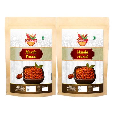 CHANGEZI'S bawarchi khana-Holi Festive Selection peanut-Chatpata Masala Assorted Fried Peanuts-Fried Raw Groundnut Moongfali With Healthy Mirch Masalala-420g*2Pack With Free Holi water balloons