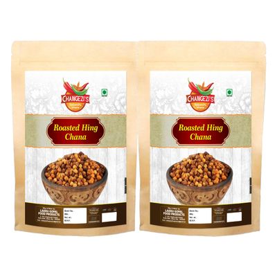 CHANGEZI'S bawarchi khana-Holi Festive Selection roasted hing jeera chana Hing Roasted Chana Bhuna Chana|Roasted Chickpeas-850g*2Pack With Free Holi water balloons