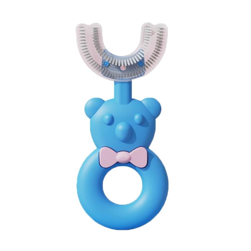 ALFEUS U-Shaped Toothbrush with Silicone Brush Head Gentle Oral Care for Babies & Toddlers (1 Pc)