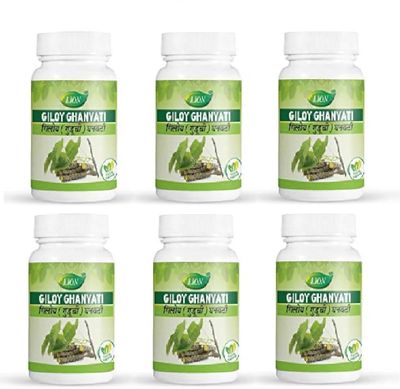 Giloy Ghanvati Tablets  Natural Immunity Booster & Detox Supplement with 100% Pure Tinospora Cordifolia (100 Tablet Pack 6)