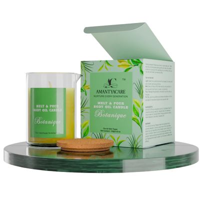 AC AMANTYACARE Melt & Pour Body Oil Candle Botanique | Tea Tree & Lemongrass Essential Oils | Avocado Butter, Almond Oil, Sesame Seed Oil|Size : 100Ml |