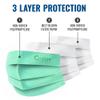 C-Cure Tie On Certified 3 Ply Face Mask For Men And Women Non Woven Face Mask For Pollution Protection (Pack Of 200, Green) view 3