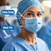 C-Cure Tie On Certified 3 Ply Face Mask For Men And Women Non Woven Face Mask For Pollution Protection (Pack Of 500, Blue) view 3