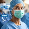 C-Cure Tie On Certified 3 Ply Face Mask For Men And Women Non Woven Face Mask For Pollution Protection (Pack Of 500, Green) view 2