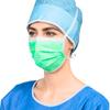 C-Cure Disposable Tie On Face Mask with Nose Clip | 3 Ply Medical Face Mask with Meltblown filter Layer | ISO & CE Certified Disposable Safety Masks for Hospital Staff (100, Green) view 1