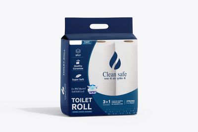 CLEAN SAFE 3 Ply Toilet Paper Roll | 1680 Pulls | 140 Pulls X 12 Rolls | Soft And Highly Absorbent | 100% Natural Virgin Cellulose Fiber
