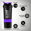 Combo Set of Gym Bag with Wrist Support Band and Shaker Bottle for Men & Women Shaker for Protein Shaker Bottle Wrist Wrap Support Weightlifting 700ML Shaker 100% Leak Proof (Purple) view 2