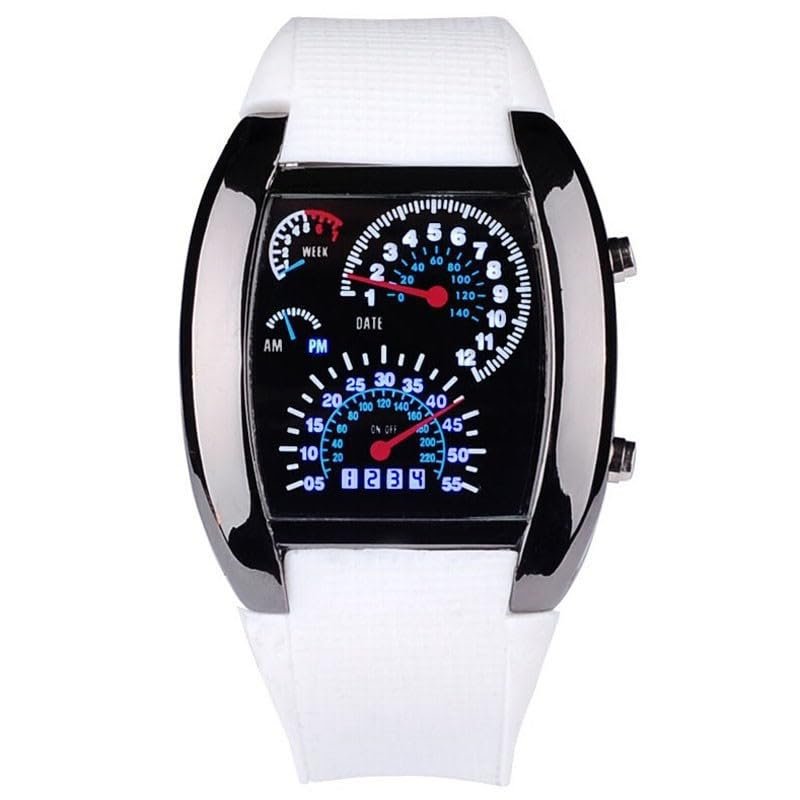 FENSIR Men's LED Aviation Watch - Square Fan-Shaped Instrument Panel Design, Lightweight, Waterproof, and Stylish Pilot-Inspired Watch