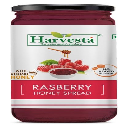 HARVESTA Rasberry Honey Spread Jam - Kids & Adults | 100% Natural Fruit Pulp, No Added Sugar, No Palm Oil, No Preservatives | Promotes Gut Health, Perfect for Toast, Pancakes, or as a Snack - 290g