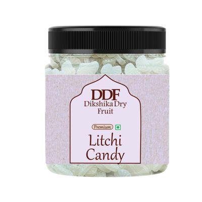 Dikshika Dry Fruits Litchi Candy | Vegetarian No Transfat Premium Litchi Flavored Delight with Real Fruit Taste (Pack-100g)