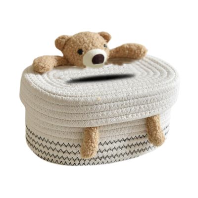BNFCotton Rope Facial Tissues Box Cover Decorative for Coffee Table 8.2x6x4inch Bear Black Line|Home & Garden | Bath | Tissue Box Covers|1 Tissue Box Holder