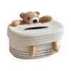 BNFCotton Rope Facial Tissues Box Cover Decorative for Coffee Table 8.2x6x4inch Bear Black Line|Home & Garden | Bath | Tissue Box Covers|1 Tissue Box Holder view 1