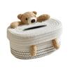 BNFCotton Rope Facial Tissues Box Cover Decorative for Coffee Table 8.2x6x4inch Bear Black Line|Home & Garden | Bath | Tissue Box Covers|1 Tissue Box Holder view 2