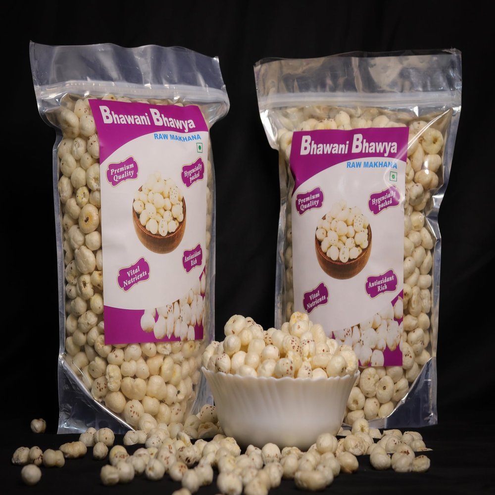 Bhawani Bhawya High Protein Raw Makhana Antioxidant rich Fox Nuts with 12 Vital Nutrients, Rich in Fiber|Rich in Calcium|100% Natural &crunchy puffs,Fat free|Maintain Weight|(pack of 1)250gm