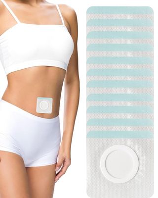 50pcs Belly Button Patch, Castor Oil Patches for Belly Button, Leak-Proof Self-Adhesive Belly Button Patch, White, Portable, Suitable for All Ages (Oil Not Included)