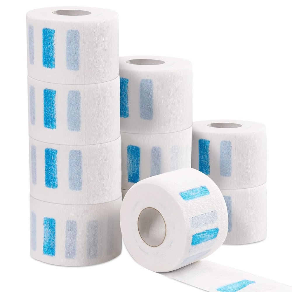 Nidy 5 Rolls Disposable Barber Paper Neck Strips, 100 Strips per roll Professional Stretchy Paper Neck Band Protector Hairdressing Accessory Tool