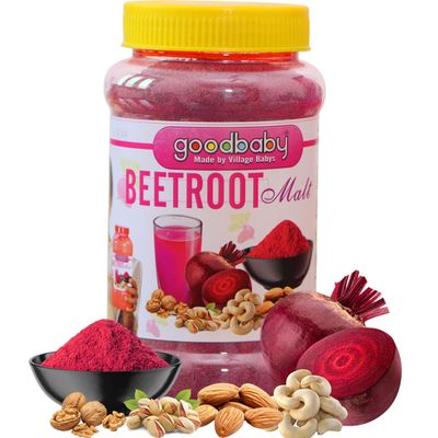 BEETROOT MALT | 100% natural & Homemade Food Product BEETROOT MALT | No Preservatives or Colors | Chemical Free | For Kids & Adults | Malt Based Nutritional Mix Powder Iron Rich | 100% Natural | Beetroot, Almond, Cashew, Cardamom and Country Jaggery 