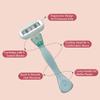 Be Me Reusable Female Body Razor | Long Handle for Easy Reach | 5-Coated Blades | In-Built Soap Bar & Flexible Head| Smooth & Quick Body Hair Removal for Women - Green view 2