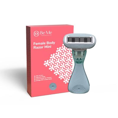 Be Me Reusable Female Mini Body Razor | Compact & Precise Shaving | 5-Coated Blades | Portable & Travel-Friendly | Smooth & Quick Hair Removal for Women - Green
