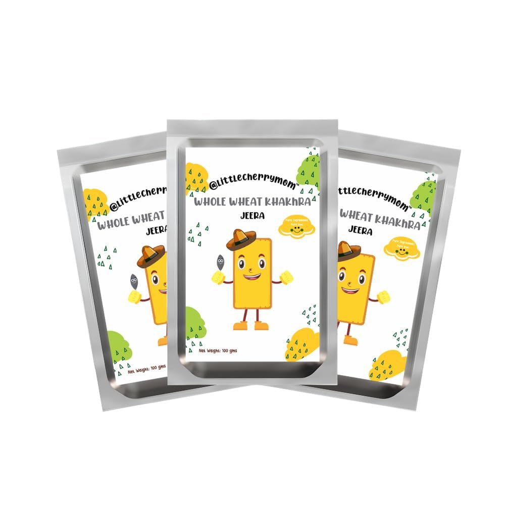 @littlecherrymom Whole Wheat Khakhra  Jeera Flavour (100g x 3)/ jeera khakhra/khakhra snacks/healthy khakhra