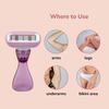 Be Me Reusable Female Mini Body Razor | Compact & Precise Shaving | 5-Coated Blades | Portable & Travel-Friendly | Smooth & Quick Hair Removal for Women - Purple view 4