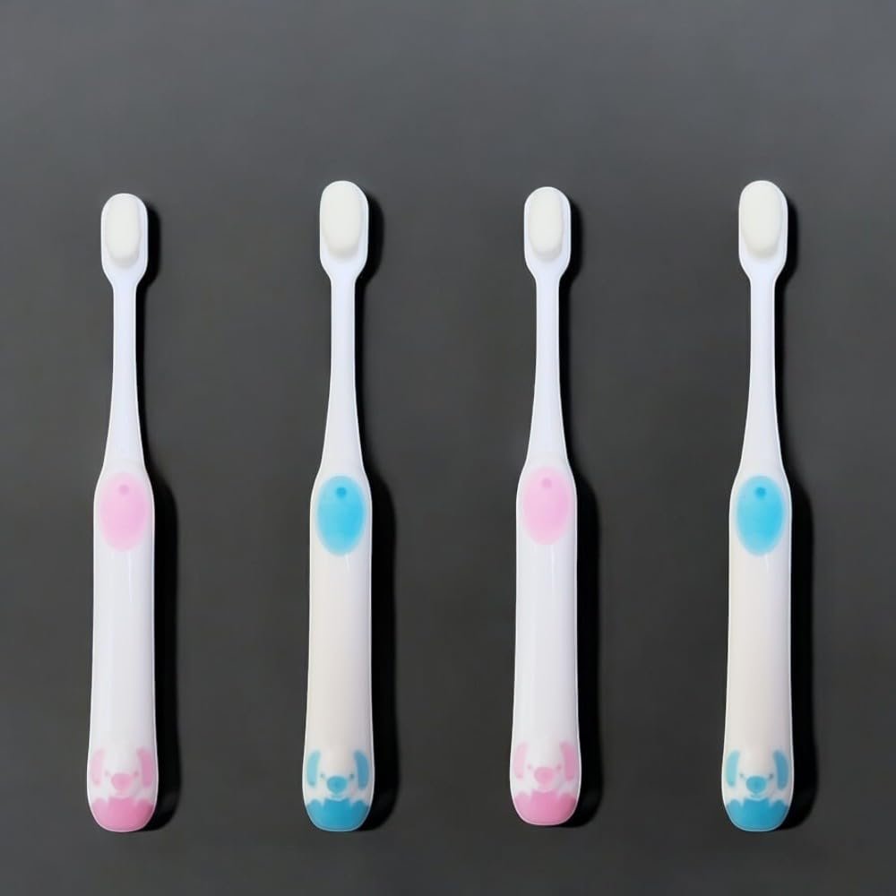 9UP 4Pcs Extra Soft Toothbrush For Kids | Soft Bristle Toothbrush With Dogs Design | Manual 20000 Bristle Toothbrush For Children (Multicolour)