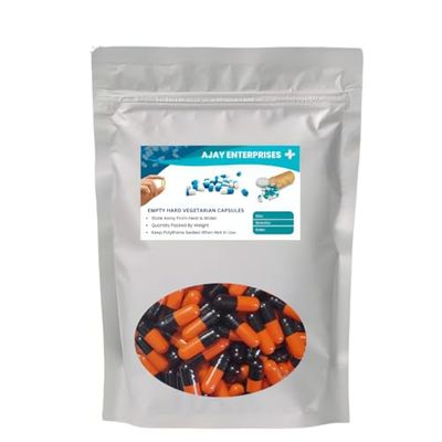 Ajay Enterprises Vegetarian Empty Capsules SIZE 0 (500 MG) (PACK OF 1000) (BLACK ORANGE, SIZE 0 (500 MG))