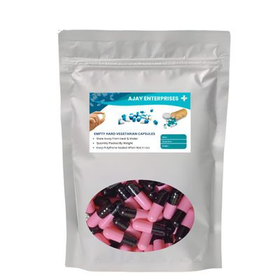 Ajay Enterprises Empty Gelatin Capsules (PACK OF 1000) (Black-Pink, SIZE 0 (500 MG))