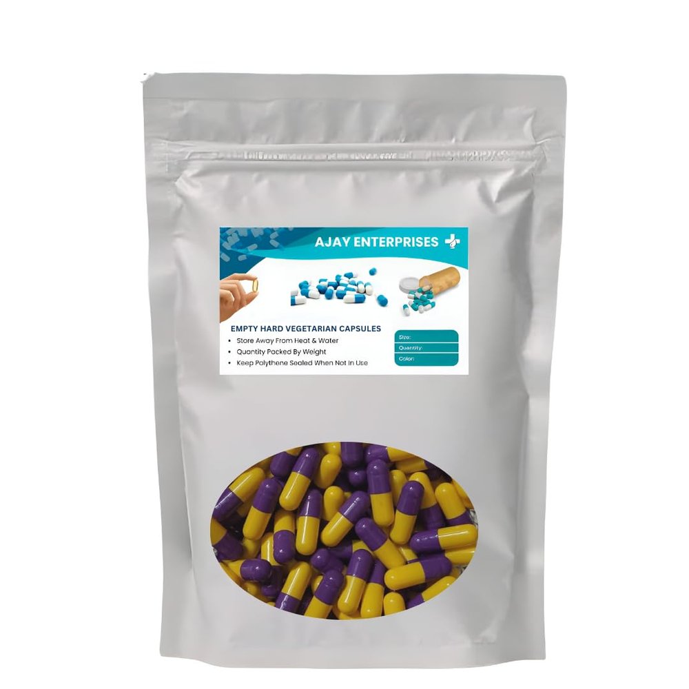 Ajay Enterprises Empty Vegetarian Capsules SIZE 0 (500 MG) (PACK OF 1000) (VIOLET YELLOW, SIZE 0 (500 MG))