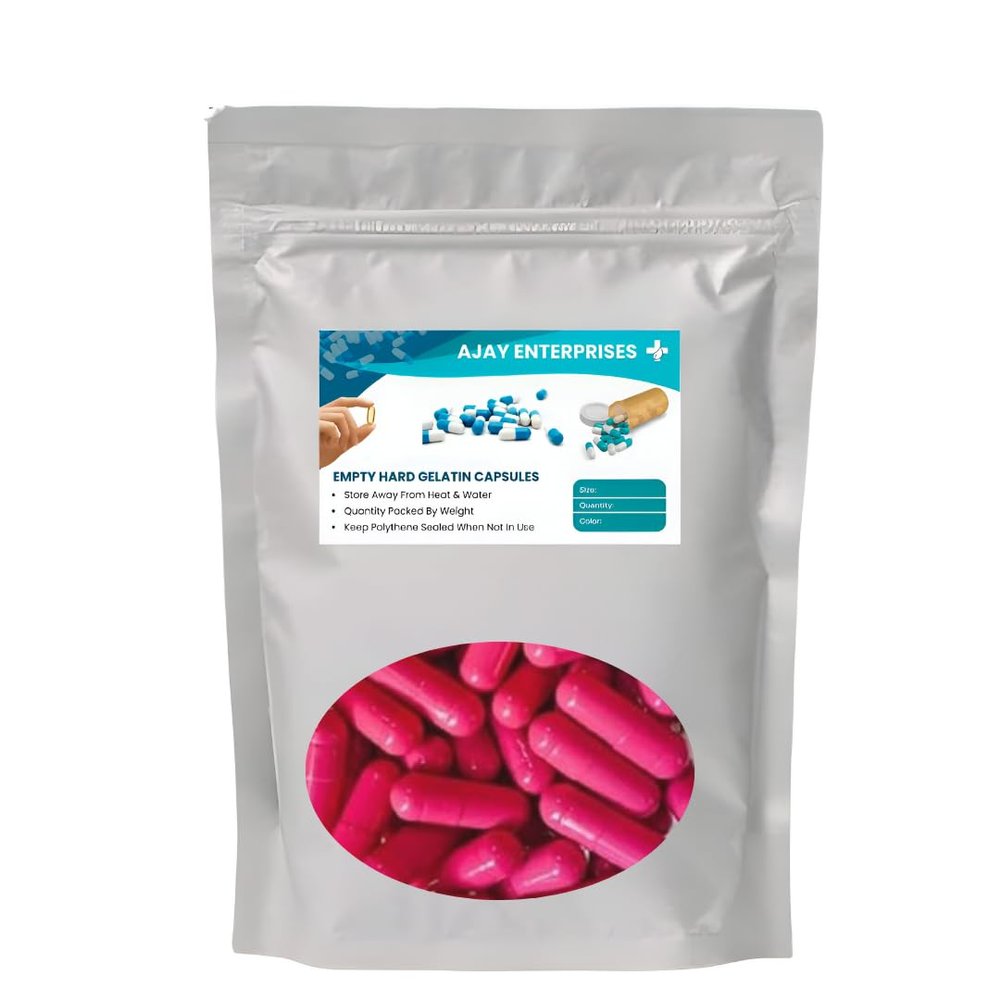 Ajay Enterprises Empty Gelatin Capsules, SIZE 0 (500 MG) (PACK OF 1000) (PINK, SIZE 0 (500 MG))