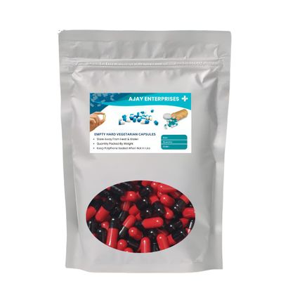 Ajay Enterprises Empty Vegetarian Capsules (PACK OF 1000) (Red-Black, SIZE 0 (500 MG))