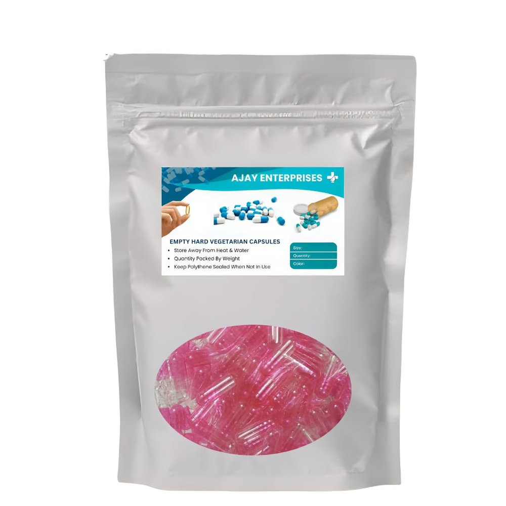 Ajay Enterprises Empty Vegetarian Capsules (PACK OF 1000) (Pink-CT, SIZE 0 (500 MG))