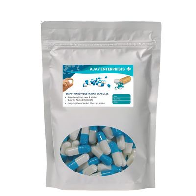 Ajay Enterprises Empty Vegetarian Capsules (PACK OF 1000) (White-Blue, SIZE 1 (375 MG))