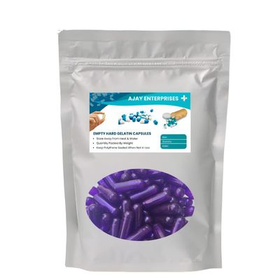 Ajay Enterprises Gelatin Empty Capsules SIZE 0 (500 MG) (PACK OF 1000) (METALLIC PURPLE, SIZE 0 (500 MG))