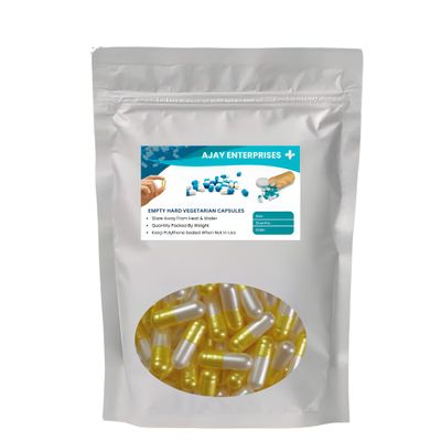 Ajay Enterprises Empty Gelatin Capsules (PACK OF 1000) (Silver-Yellow, SIZE 0 (500 MG))