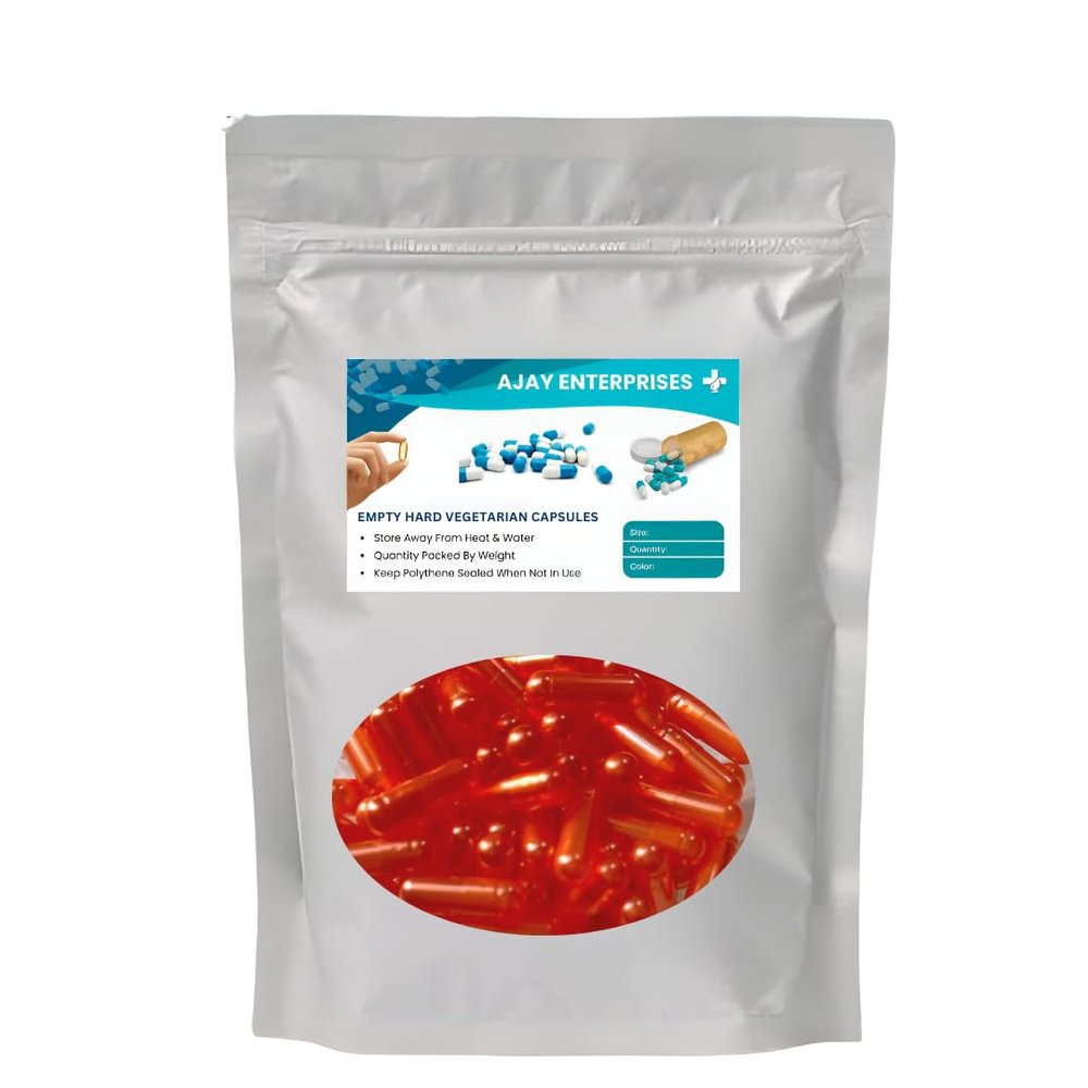 Ajay Enterprises Vegetarian Empty Capsules SIZE 0 (500 MG) (PACK OF 1000) (METALLIC ORANGE, SIZE 0 (500 MG))