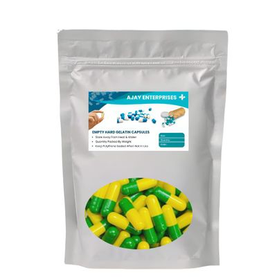 Ajay Enterprises Empty Gelatin Capsules SIZE 0 (500 MG) (PACK OF 1000) (GREEN YELLOW, SIZE 0 (500 MG))