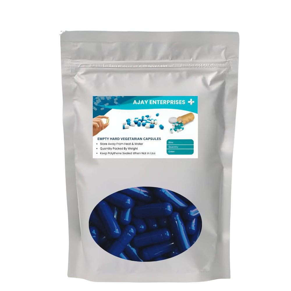 Ajay Enterprises Empty Vegetarian Capsules, SIZE 0 (500 MG) (PACK OF 1000) (NAVY BLUE, SIZE 0 (500 MG))