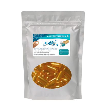 Ajay Enterprises Vegetarian Empty Capsules SIZE 0 (500 MG) (PACK OF 1000) (METALLIC YELLOW, SIZE 0 (500 MG))