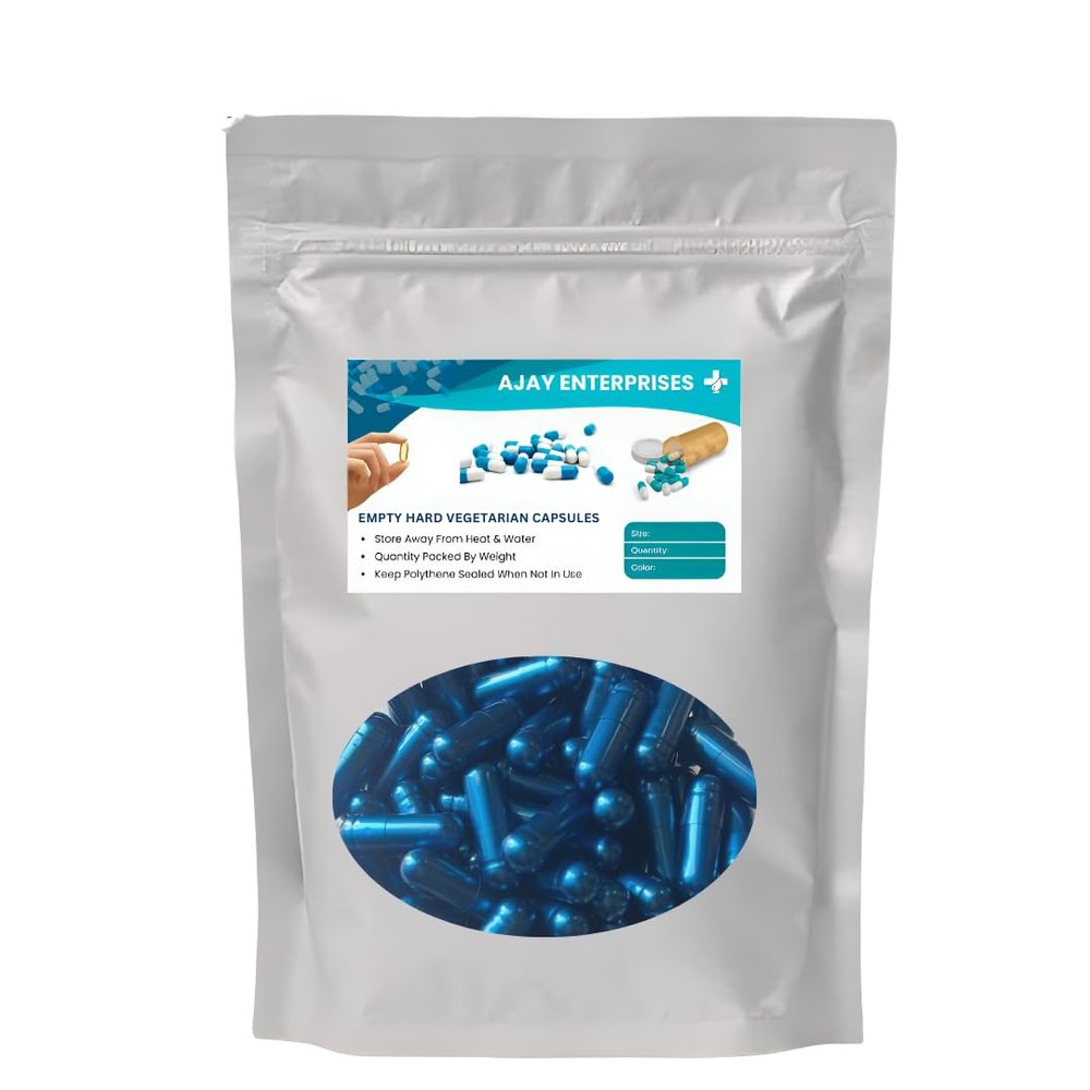 Ajay Enterprises Vegetarian Empty Capsules (PACK OF 1000) (METALLIC BLUE, SIZE 0 (500 MG))
