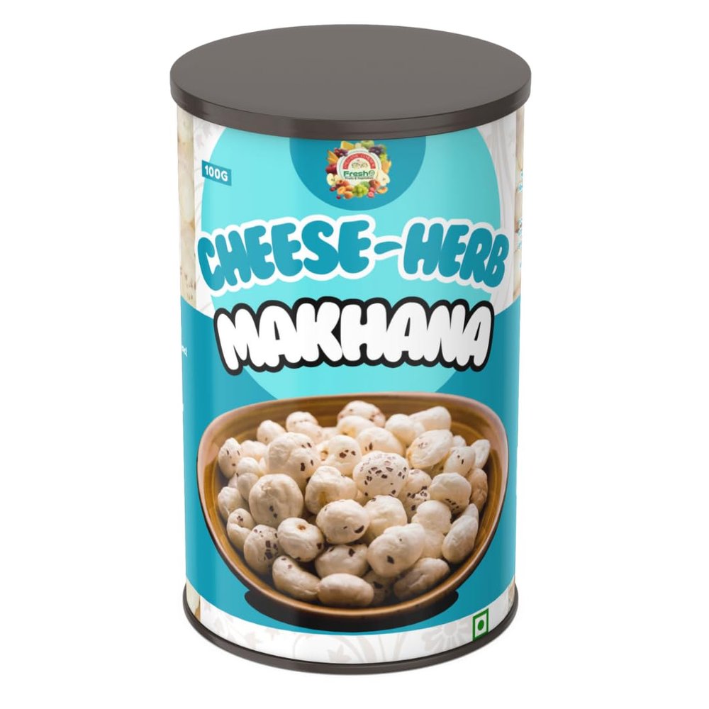 Cheese and Herb Makhana | Healthy Snacks | Gluten Free | MSG Free | Antioxidant | Rich Calcium | Zero Trans Fat | Zero cholesterol (Cheese and Herb) - 100grm