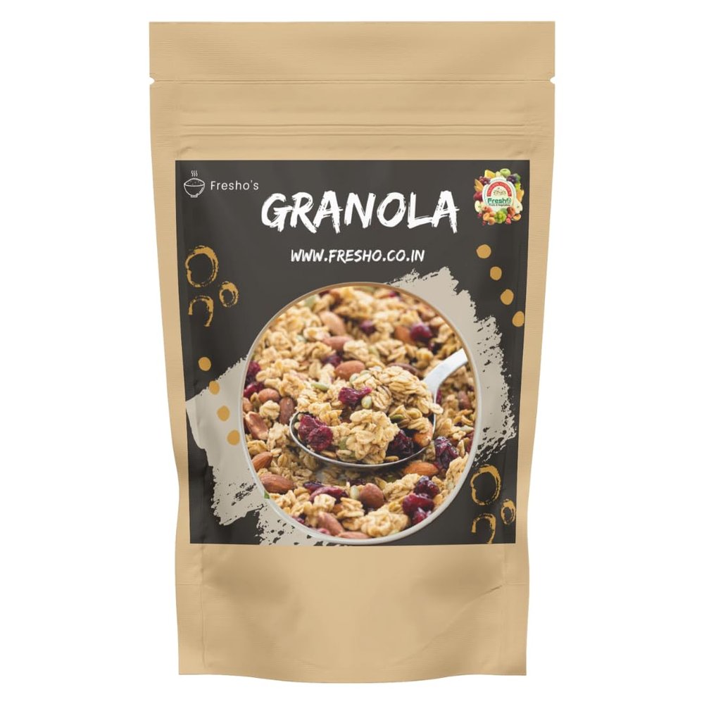 Crunchy Granola Honey, Almonds, Strawberries & Pumpkin Seeds 500g | 24% Fruit, Nut & Seeds, Baked Multigrain | Source of Fibre | Breakfast Cereal