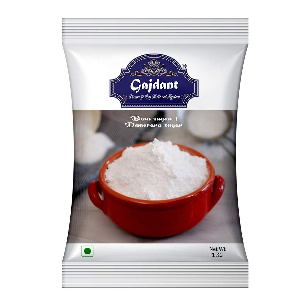 Gajdant Boora Sugar, Traditional Indian Desserts, Prasad, and Sweet Beverages - Fine Powdered Sugar, Ideal for Cooking and Baking - 1Kg Pack