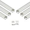 Abaj Lighting (16X12mm) LED Strip Lights 1Meter Aluminium Rectangular Conciled Profile Light Channels with Diffused Cover, End Caps and Mounting Clips Without LED Straight Linear - Pack of 6 view 1