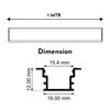 Abaj Lighting (16X12mm) LED Strip Lights 1Meter Aluminium Rectangular Conciled Profile Light Channels with Diffused Cover, End Caps and Mounting Clips Without LED Straight Linear - Pack of 6 view 2