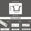 Abaj Lighting (16X12mm) LED Strip Lights 1Meter Aluminium Rectangular Conciled Profile Light Channels with Diffused Cover, End Caps and Mounting Clips Without LED Straight Linear - Pack of 6 view 3