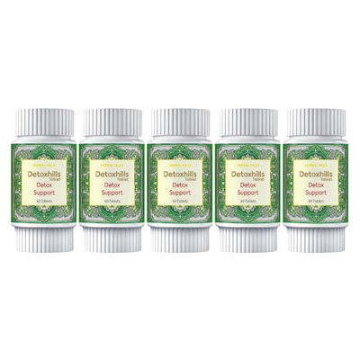 Herbal Hills Detoxhills Tablets, (60 Tablets Pack) | Supports Body Detox & Internal Cleansing | Ayurvedic Detox Supplement For Toxin Removal & Gut Health | With Triphala, Trikatu & Harde Pack of 5