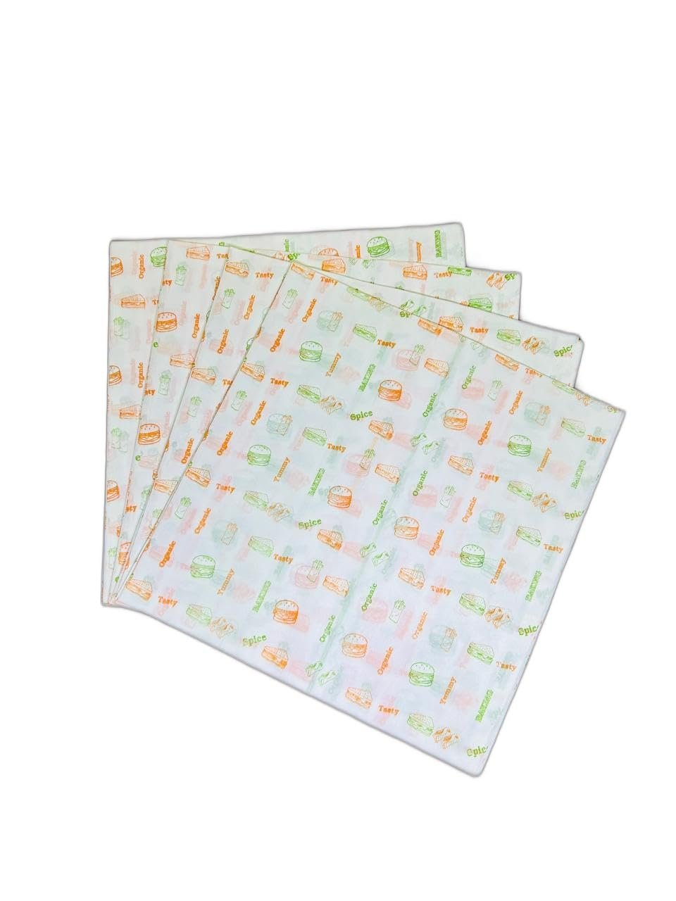 Baekence Parchment Paper/Butter Paper Sheets - Pack of 100 Sheets Grease Proof Butter Paper for Kitchen, Cake & Cookie, Wrapping Roti/Food, Grilling, Frying, Air Fryer,Mix Colors Printed, 10" x 10"